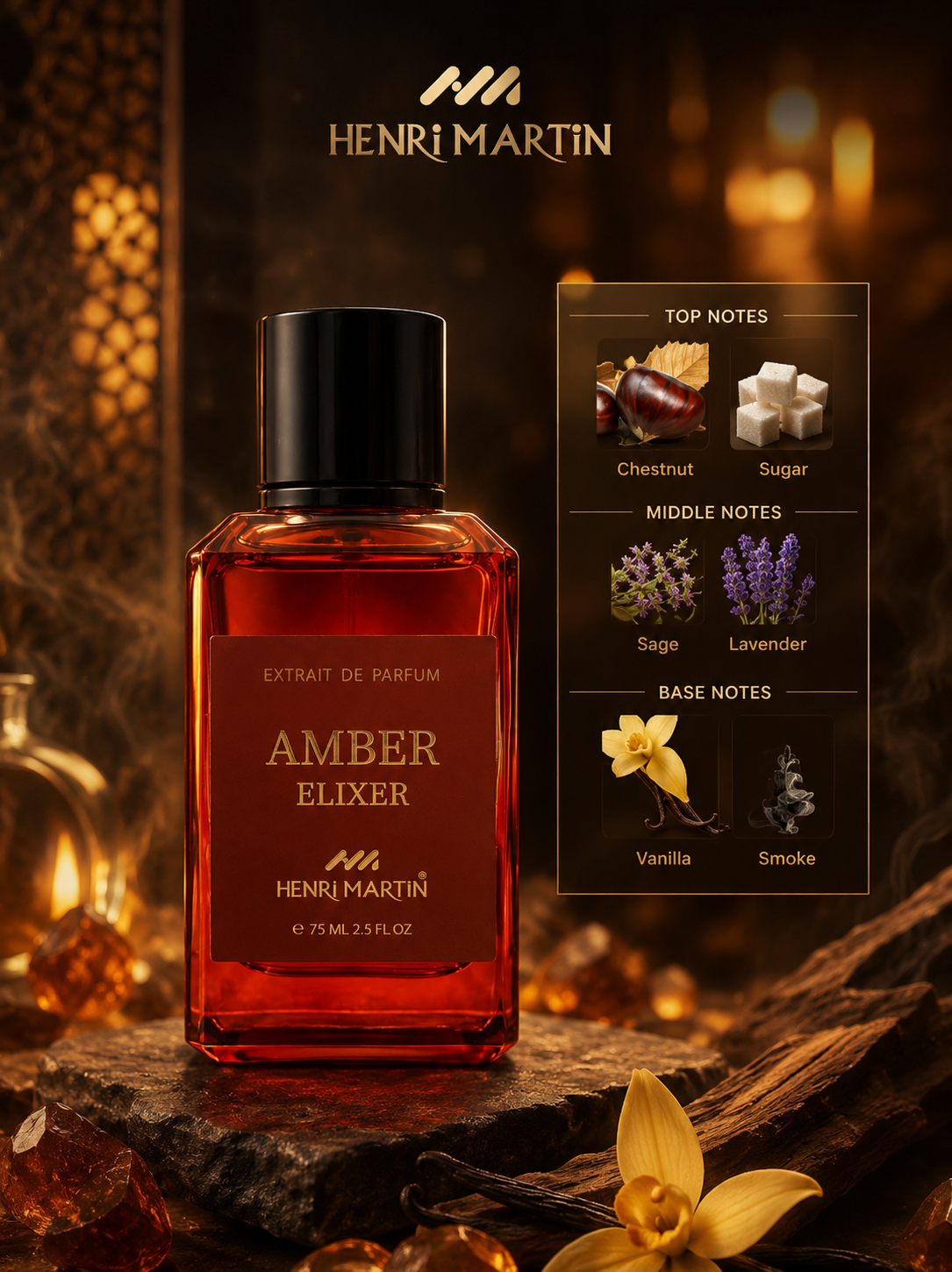 AMBER ELIXER EXTRAIT DE PARFUM 75ML